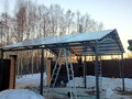 стальной навес из сотового поликарбоната